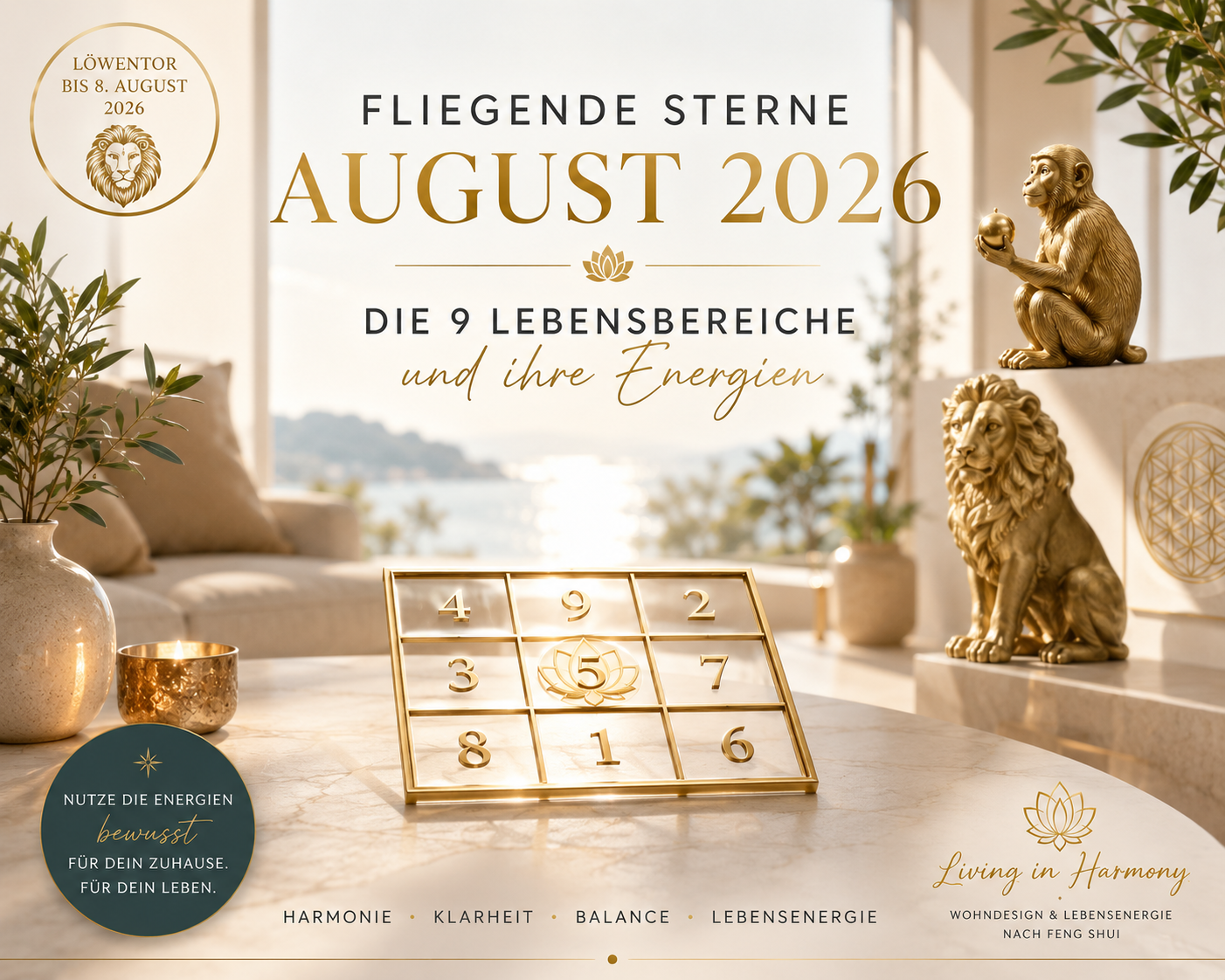 August 2026 FLIEGENDE STERNE - Die 9 Lebensberiche